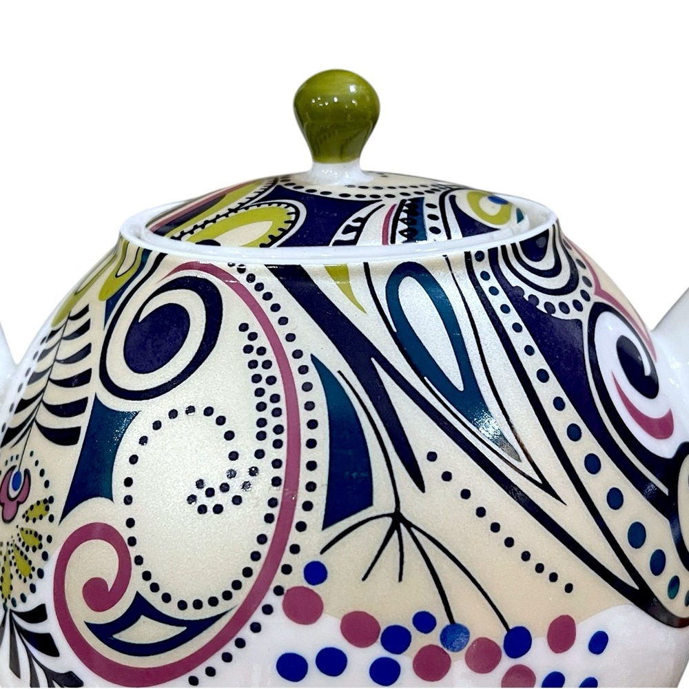 Colorful Denby Monsoon Cosmic Fine China England Teapot ~ A Rare Vintage Gem - Picture 15 of 16